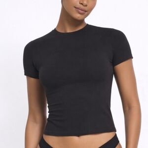Skims Cotton Jersey T Shirt Top Shirt Soot Black Medium Shirt NWT